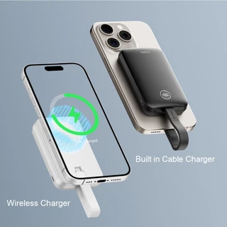 iWALK Power Hybridแบตสำรองไร้สาย10000mAh30WFastChargeพร้อมสายชาร์จในตัวรองรับ iPhone17,16,15,Samsung
