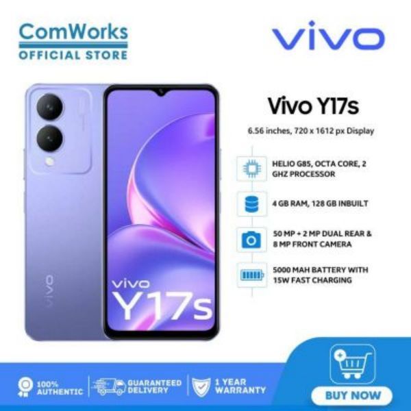 VIVO Y17s โทรศัพท์มือถือ 50MP Camera 128GB ROM 5000mAh 8GB RAM & 12GB ROM Ultra Game Mode สมาร์ทโฟน 