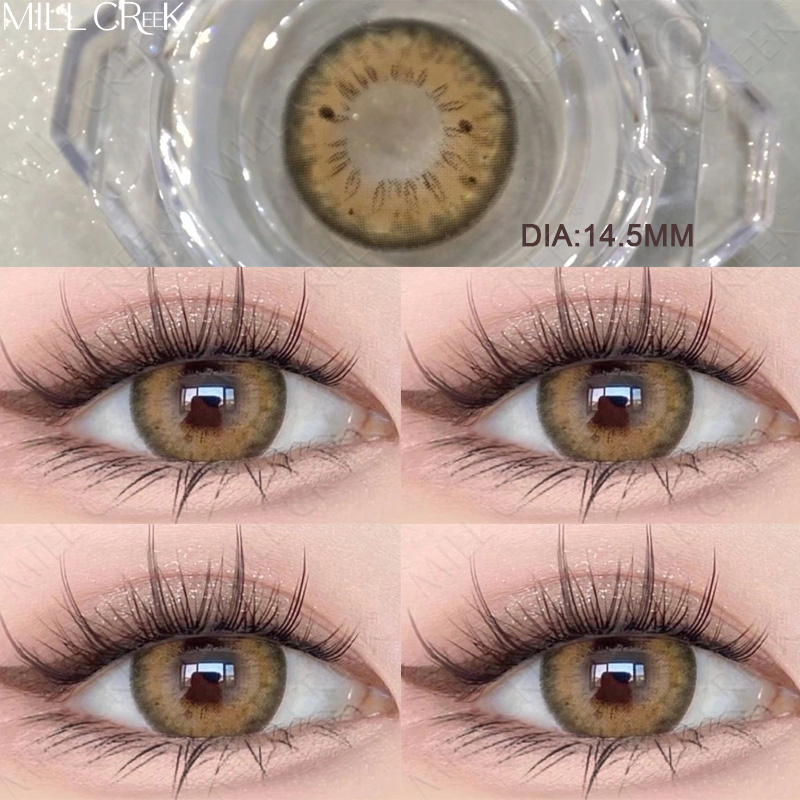 ✅COD [จัดส่ง2-3วัน] MILL CREEK คอนแทคเลนส์ สีน้ำตาล 14.2/14.0mm 0.00องศา 12 เดือน ใส่สบาย คอนแทคเลนส