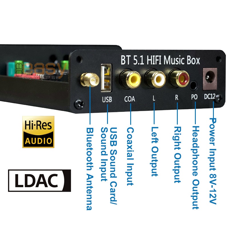 เสียงดีมาก QCC3084 + PCM1794 Dac HiFi รับสัญาณ Bluetooth 5.4 LDAC APTXHD Hires