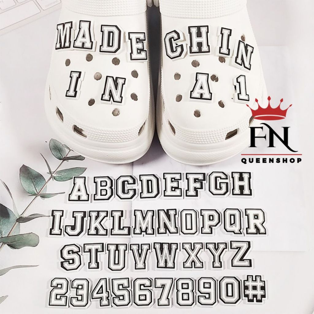 ตัวติดรองเท้า A-Z จิบิติดรองเท้า ติดกระเป๋า หมุดแน่น