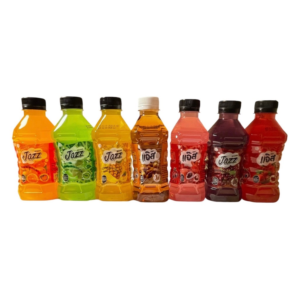 ใหม่!! Jazz น้ำผลไม้ 25% 300ml น้ำสัปปะรด น้ำสตรอเบอรี่ น้ำมะขาม น้ำส้ม น้ำลิ้นจี่ น้ำองุ่น น้ำแคนตาลูป คล้าย ดีโด้