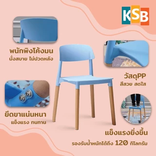 [🔥ยอดนิยม🔥] KSB เก้าอี้โมเดิร์น ขาไม้ ร้านอาหารหรู รุ่นพิเศษ แข็งแรงนั่งสบาย มี7สี MC-04