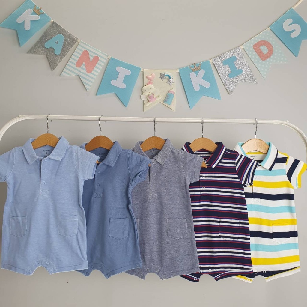 รอมเปอร์ขาสั้นเด็กแรกเกิด เนื้อผ้าจูติ cotton100% ระบายอากาศได้ดี อยู่ทรง ไม่ยับง่าย สวมใส่สบายไม่อบร้อน Kani Kid's 👼🏻💕