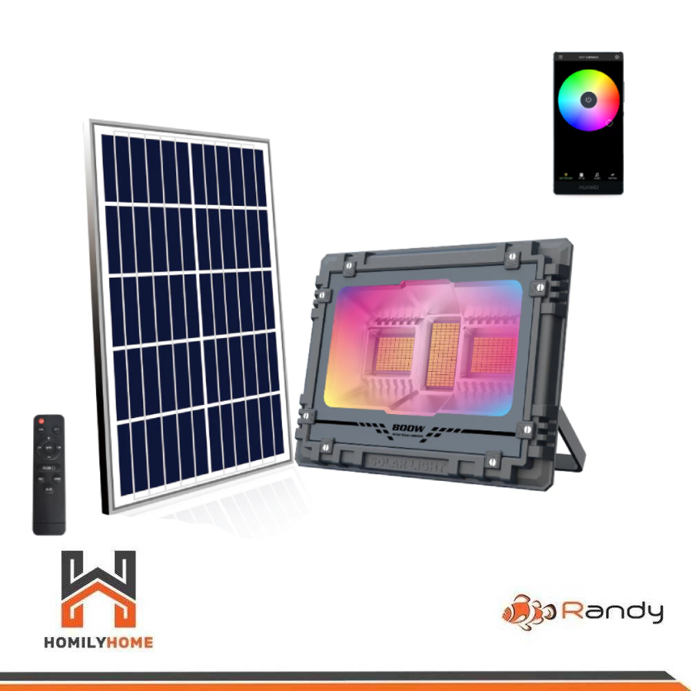 [โค้ดลด+ส่งฟรี] Randy LED Solar Light Thick สปอร์ตไลท์ Sportlight โคมไฟ LED โซล่าเซลล์ แสงขาว แสงรวม
