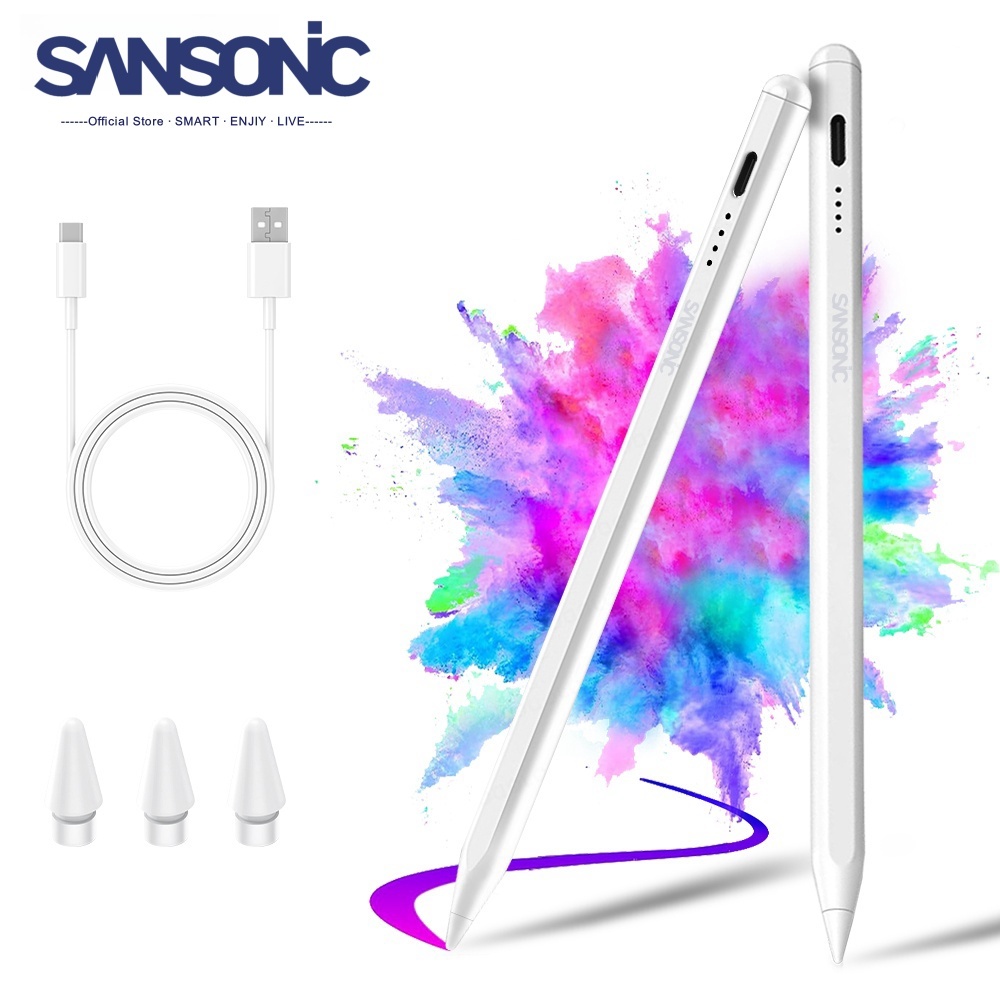 SANSONIC ปากกาไอแพด ปากกาทัชสกรีน ปากกามือถือ ใช้สำหรับ iPad ดินสอ 3 ปากกา Stylus pen ชาร์จ TYPE-C gen10/9/8/7
