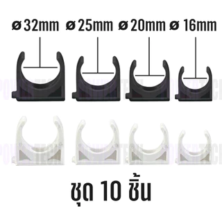 10ชิ้น Nano ก้ามปู คลิปก้ามปู แบบมิล 16mm 20มmm25mm 32mm สีขาว สีดำ NNMC ใช้กับท่อ แบบมิล เท่านั้น ใช้กับท่อแบบ