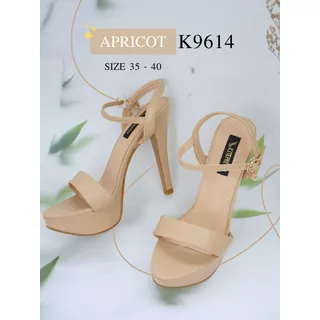 K9614 รองเท้าส้นสูง หนัง PU หนังนิ่ม ส้นแหลมสูง 5 นิ้ว เสริมหน้า 1 นิ้ว