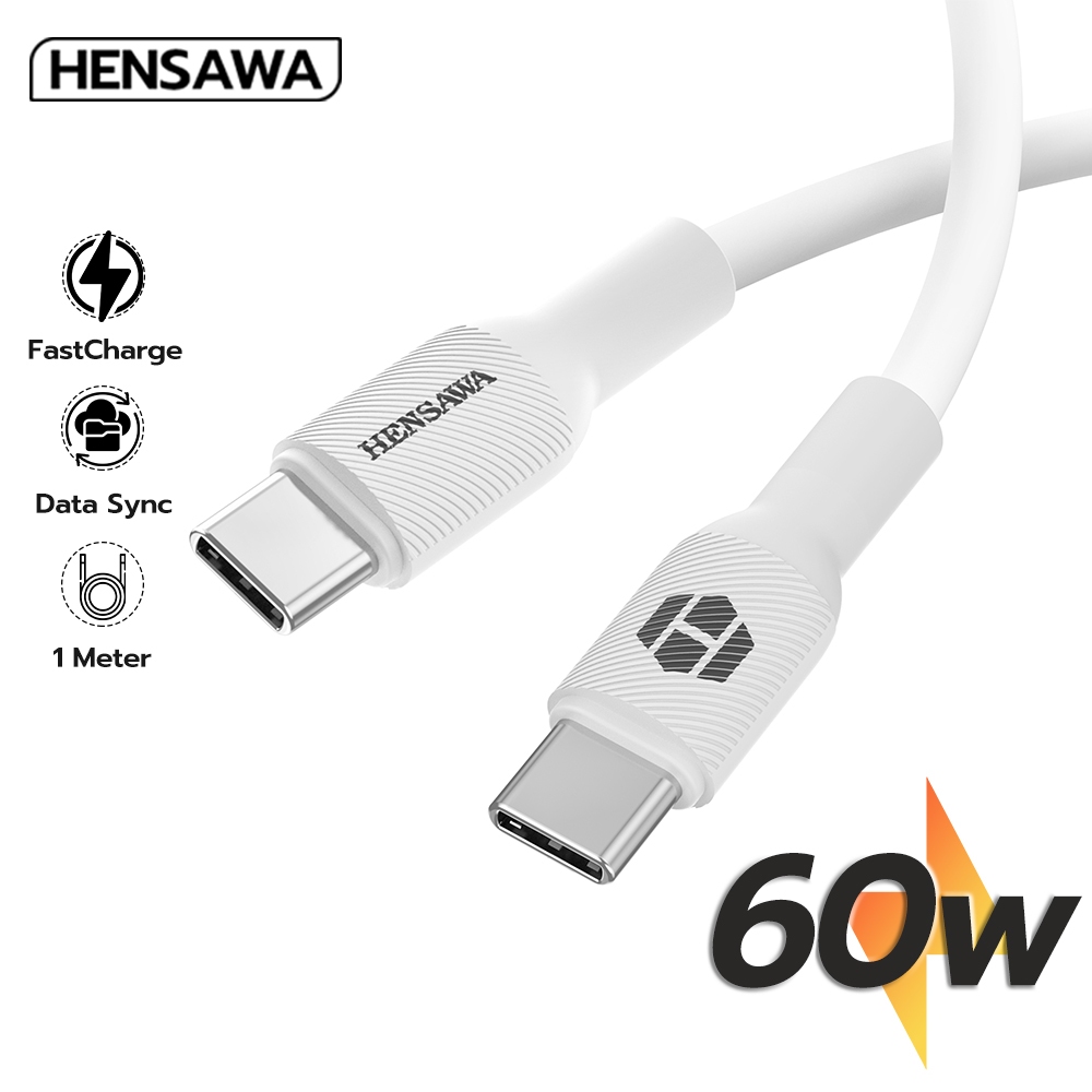 Hensawa US5090 สายชาร์จเร็ว Type-C to Type-C 60w 1m USB-C Type C To L PD 27w สายเคเบิ้ล Cable For iP