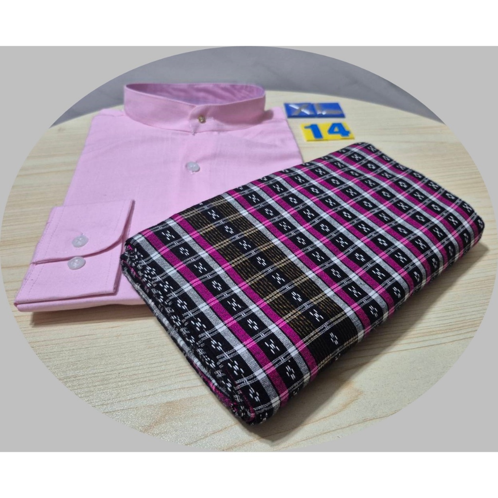 KK - BIG SIZE XL 44"  (1-138) ชุดประจำชาติ ผู้ชาย ลองยี ชุดเสื้อ โสร่ง เนื้อผ้าดี Man