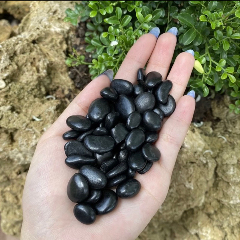 หินดำเงาธรรมชาติ ดำบาหลีเงา หินดำนำเข้า 0.5-1 cm🖤