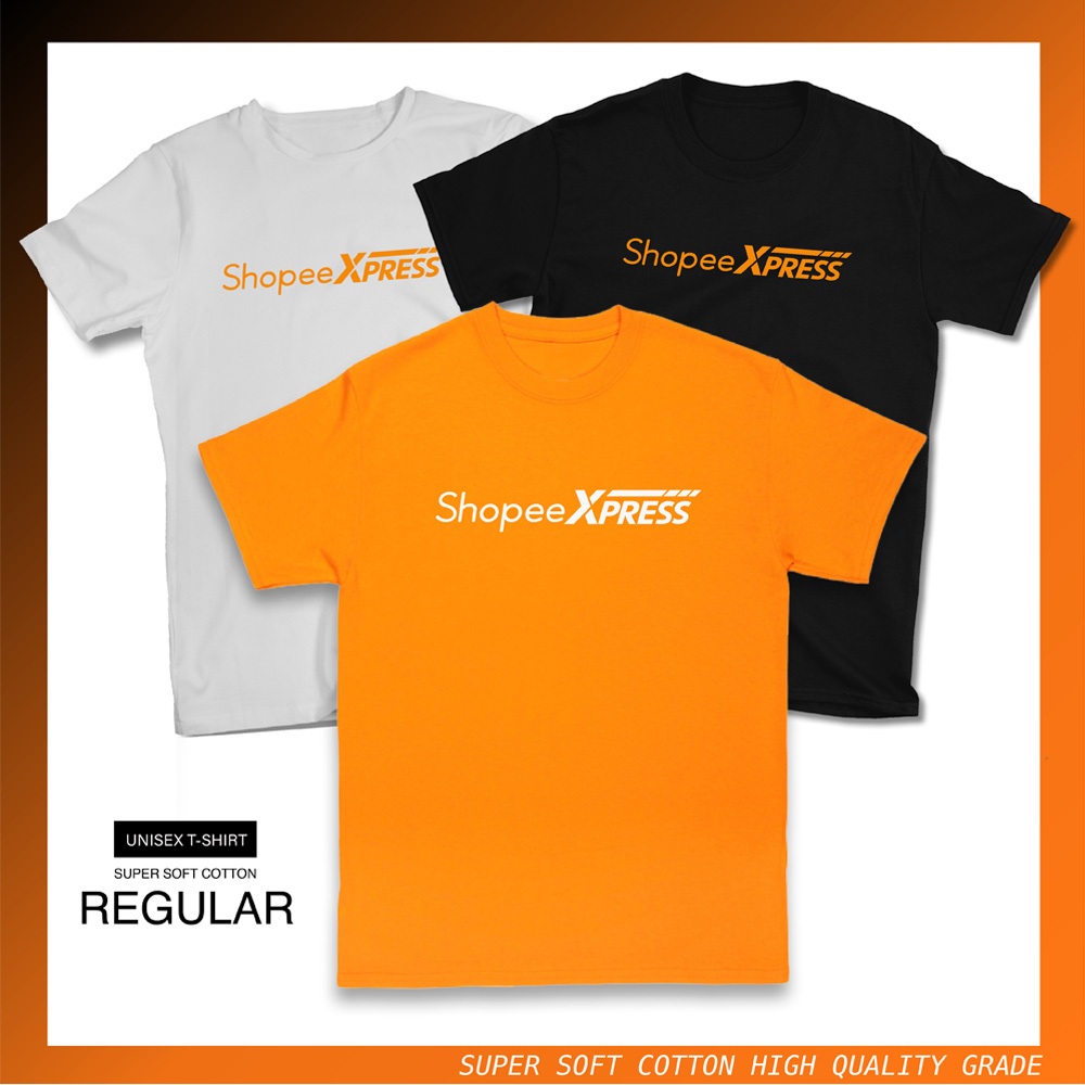 เสื้อยืดคอกลม สกรีน shopee x press ผ้าคอตตอน