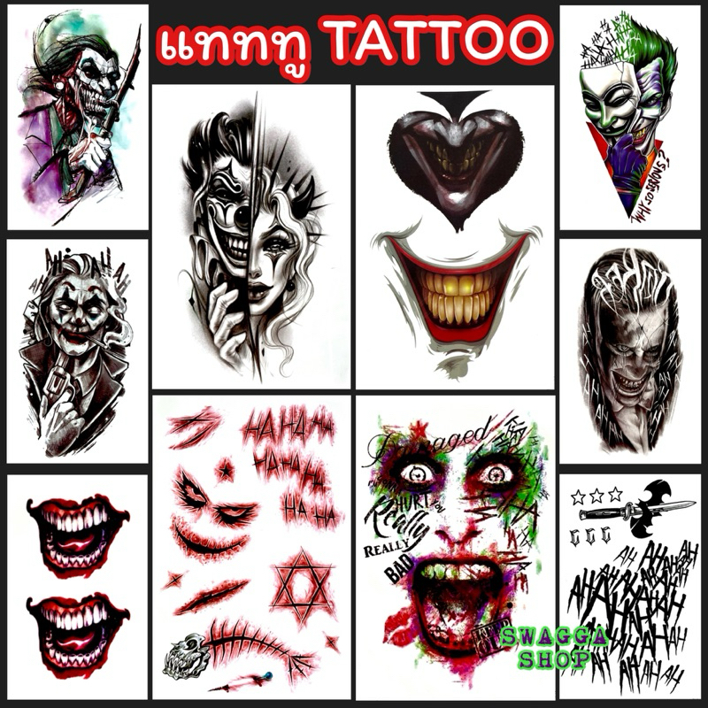 แทททูโจ๊กเกอร์ joker tattoo ลายสัก รอยสักชั่วคราว รอยสัก แทดทู ฮาโลวีน halloween