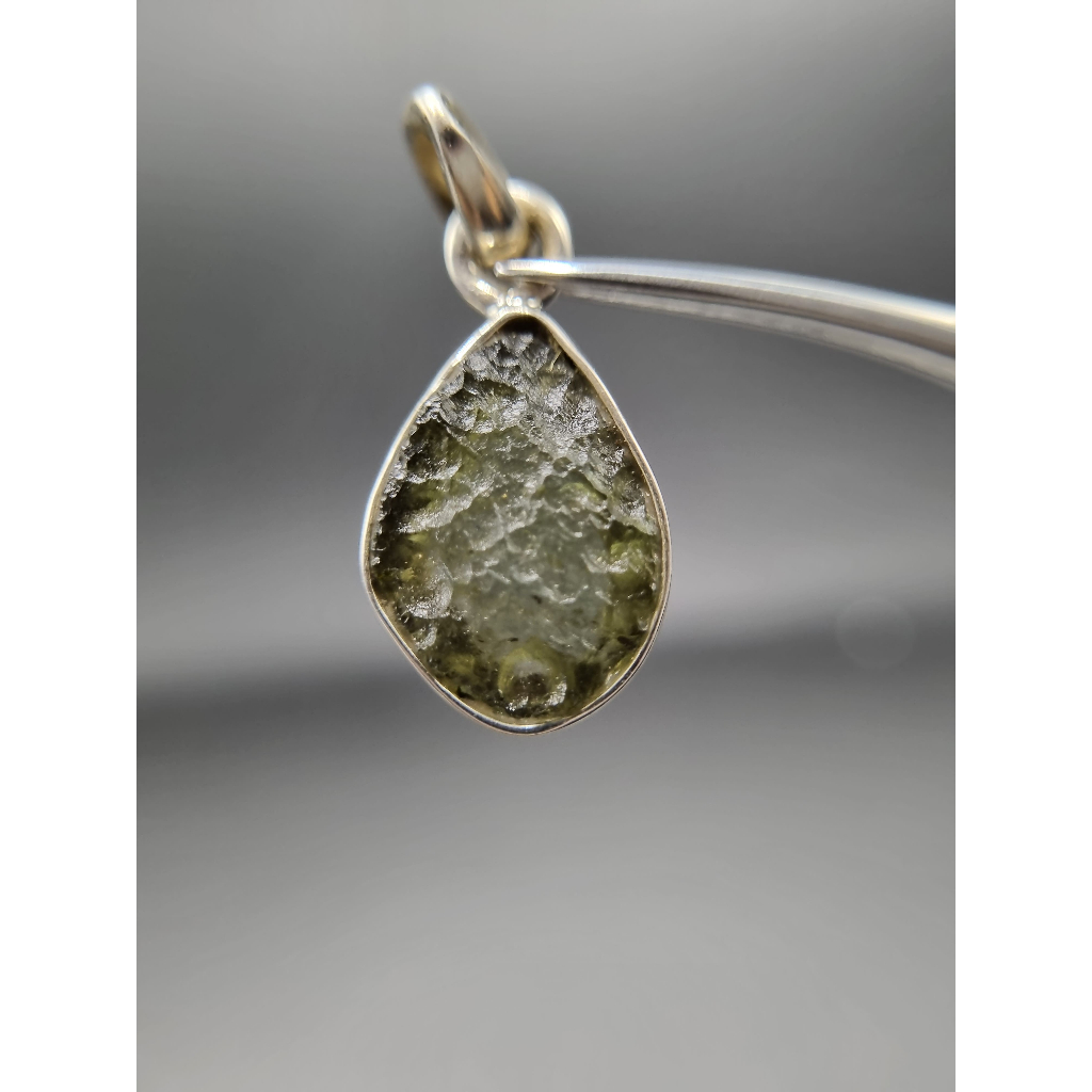 จี้ Moldavite เงินแท้ Silver AG 925/1000 Czech republic MJ24-AG39 1.62g
