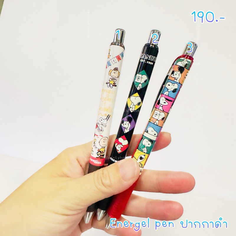 (พร้อมส่ง) ปากกาดำ energel new snoopy 10.1/2024 มีไส้รีฟิวขายแยก