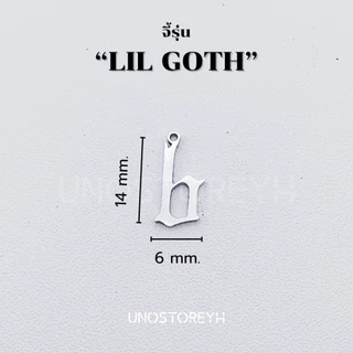 "จี้รุ่น Lil Goth "จี้ตัวอักษร A-Z สแตนเลสแท้100% ขนาด14x6mm. (พร้อมห่วงสแตนเลส)