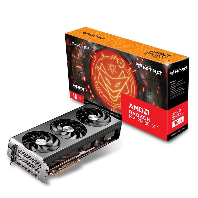 VGA (การ์ดแสดงผล) SAPPHIRE NITRO+AMD RADEON RX 7800 XT GAMING OC 16GB GDDR6 DUAL HDMI/DUAL DP- ของแท้ 3 ปี
