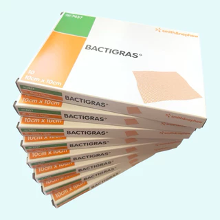 BACTIGRAS แผ่นตาข่ายแปะแผล Smith & Nephew ขนาด 10x10 cm. (10แผ่น/ กล่อง)