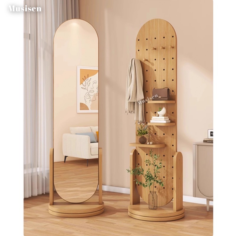 Musisen กระจก กระจกยาว กระจกกลม กระจกตกแต่งห้อง 170*40ซม กระจกตั้งพื้น กระจกแต่งตัว กระจกเต็มตัว mirror ราวแขวนผ้า