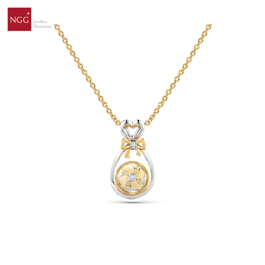 ( แถมฟรีสร้อย ) NGG Fortunate Turbine Collection Lucky bag Turbine Diamond Pendant - จี้เพชรแท้ (มีใบรับประกัน) แถมฟรีสร