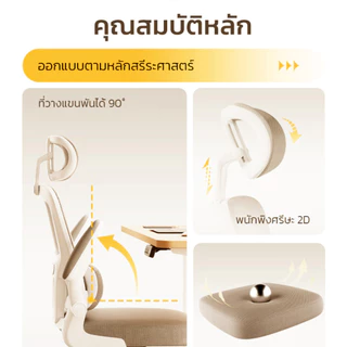 [ฟรีเบาะ]Deli เก้าอี้สำนักงาน เพื่อสุขภาพ เอนได้90-120° แขนปรับได้ นั่งได้นานไม่ปวดเอว Office Chair