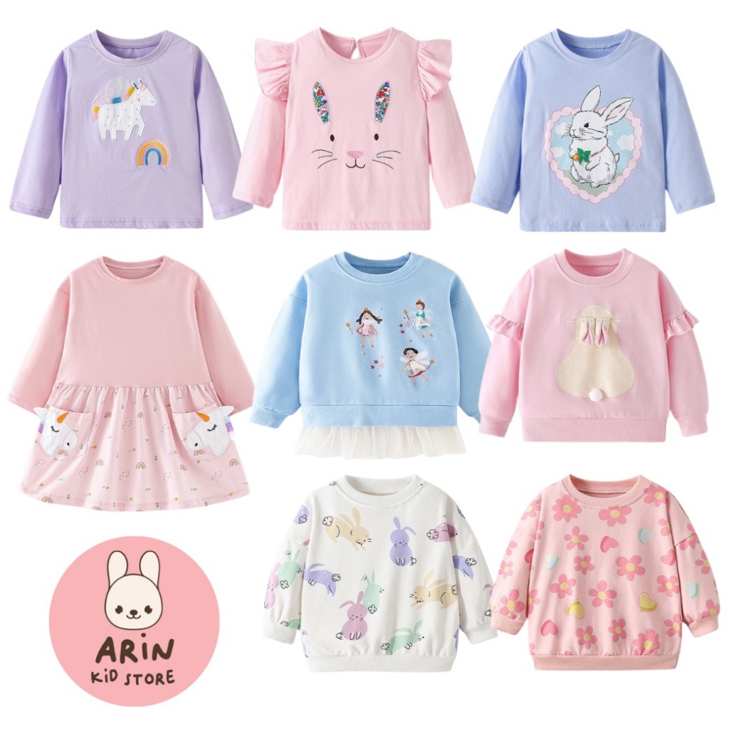 Newเสื้อยืดแขนยาว สเวตเตอร์ ชุดเดรสลายใหม่พร้อมส่งค่า