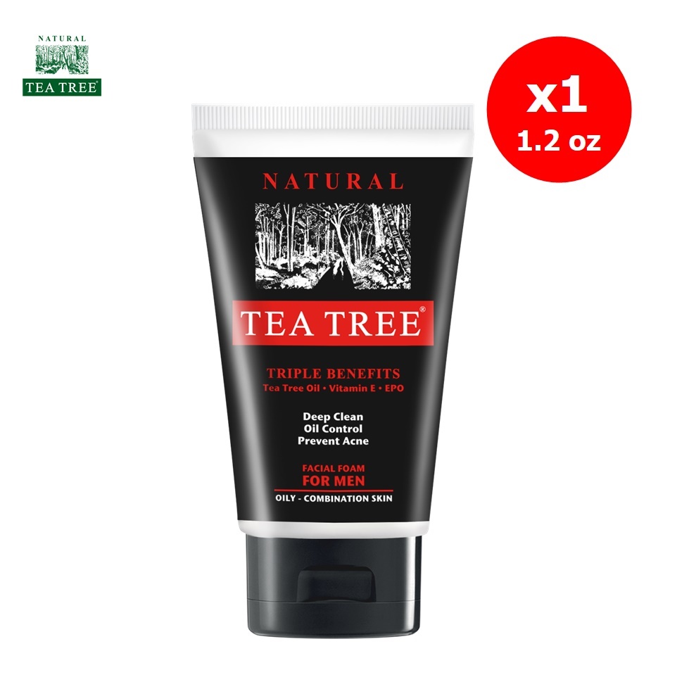 Tea Tree ที ทรี โฟมล้างหน้า ฟอร์เมน เฟเชียล โฟม สำหรับผู้ชาย ขนาด 1.2 ออนซ์. 1 หลอด