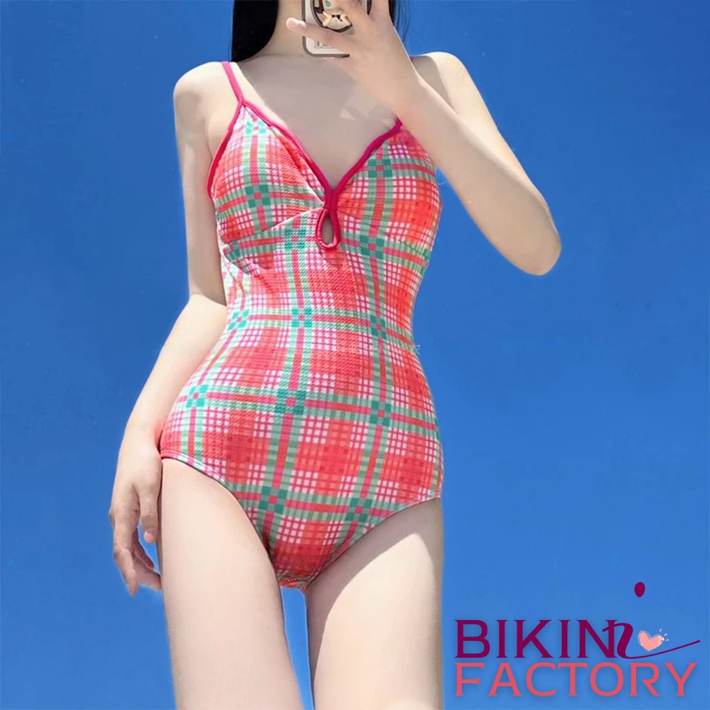 BIKINI FACTORY ชุดว่ายน้ำบอดี้สูท ชุดว่ายน้ำเกาหลี ชุดว่ายน้ำน่ารัก 🌈 3 ลาย 3 สไตล์วินเทจ BK-168 - รูปที่ 5