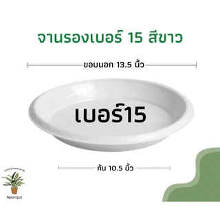 จานรองกระถางต้นไม้ ถาดรองกระถางต้นไม้ จานรองกระถาง จานรองพลาสติก สีขาว 8 นิ้ว 10 นิ้ว 12 นิ้ว 15 นิ้ว 17 นิ้ว