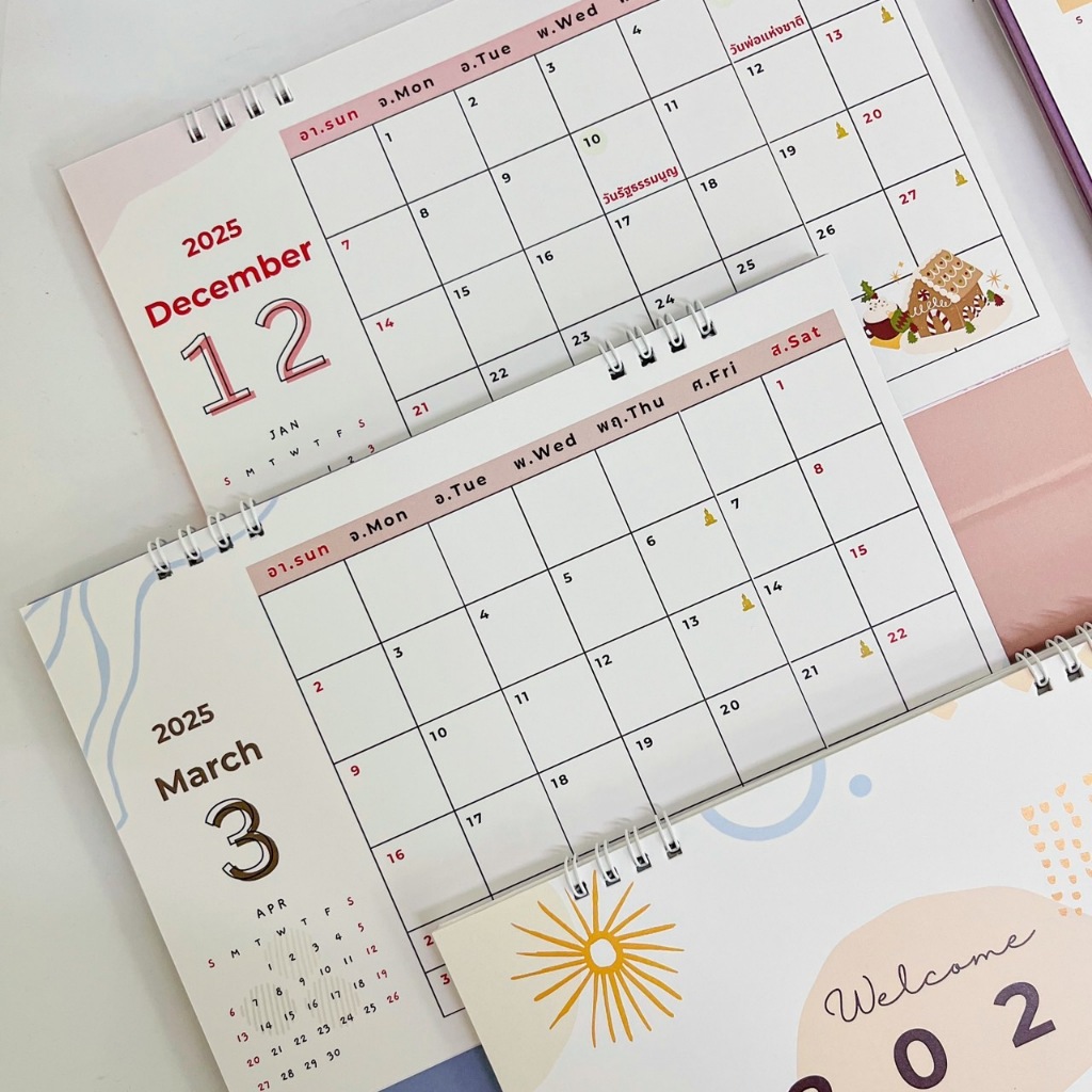 ปฏิทินตั้งโต๊ะไทย 2025/2068 size 9x7นิ้ว Planner+ (Free ไดอารี่) /Desk Calendar/Planner