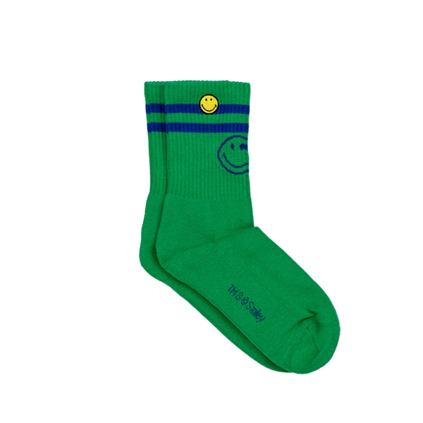 SMILEY® STRIPED CREW SOCKS (GREEN)