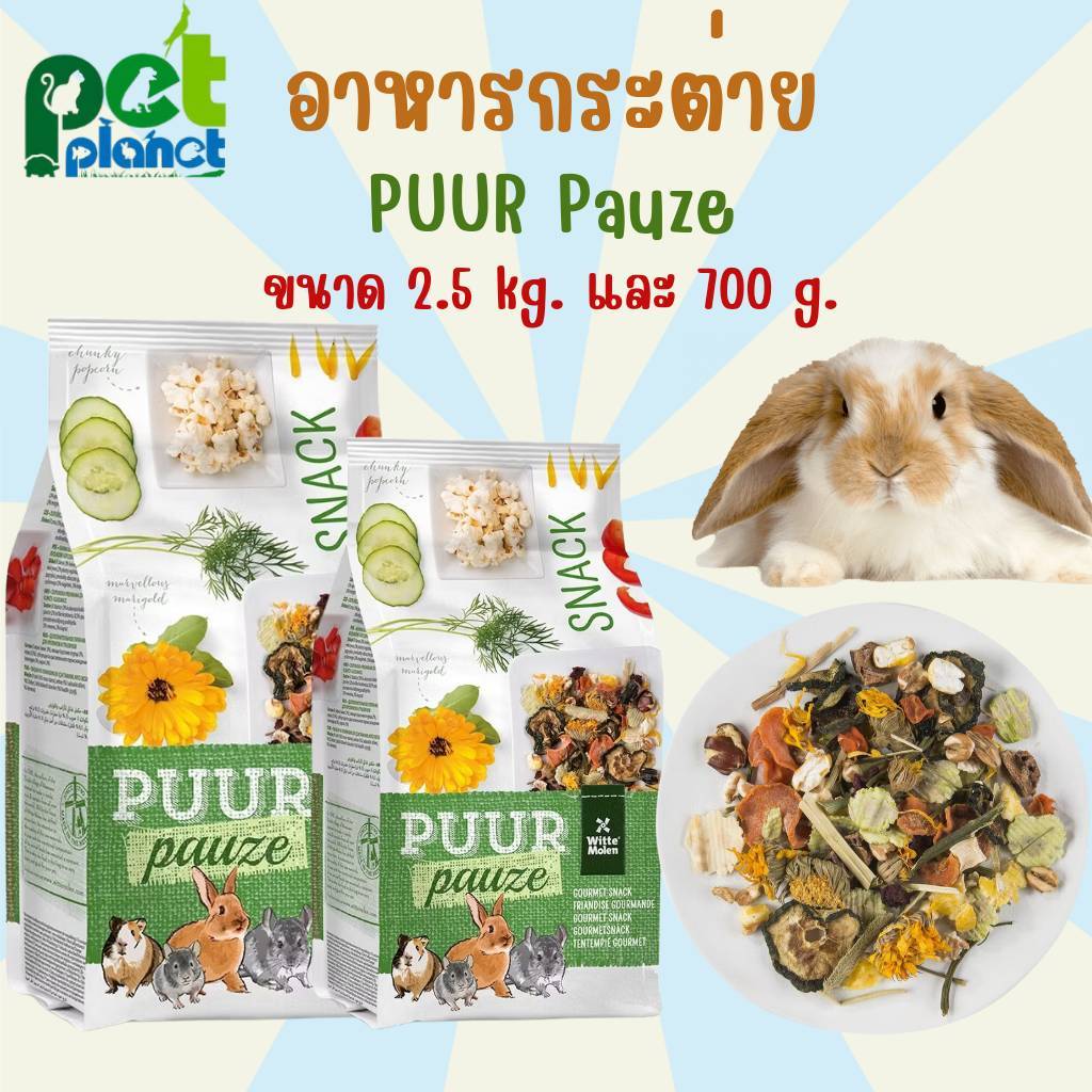 [2.5kg.][700g.] อาหารกระต่าย Puur Pauze อาหารสำหรับ กระต่าย หนูแกสบี้ หนูตะเภา หนูขวัญ ชินชิล่า