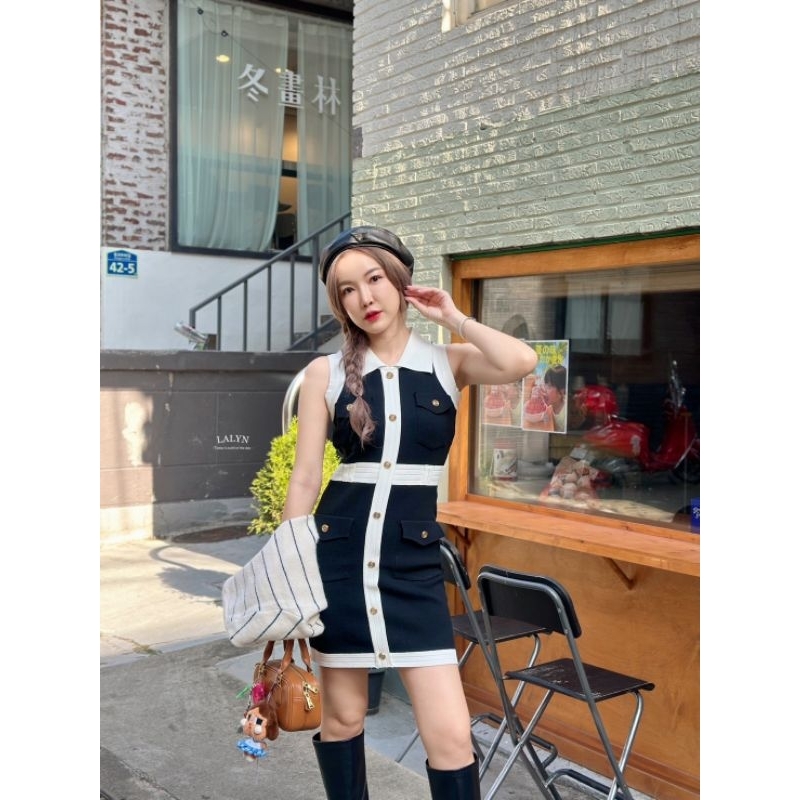 #พร้อมส่ง​ 🖤ชาแนลเดรส​ (D06)​