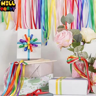 ริบบิ้นผ้าซาติน 6 มม. บรรจุของขวัญคริสต์มาสตกแต่ง Diy ริบบิ้นม้วนผ้า 50สี