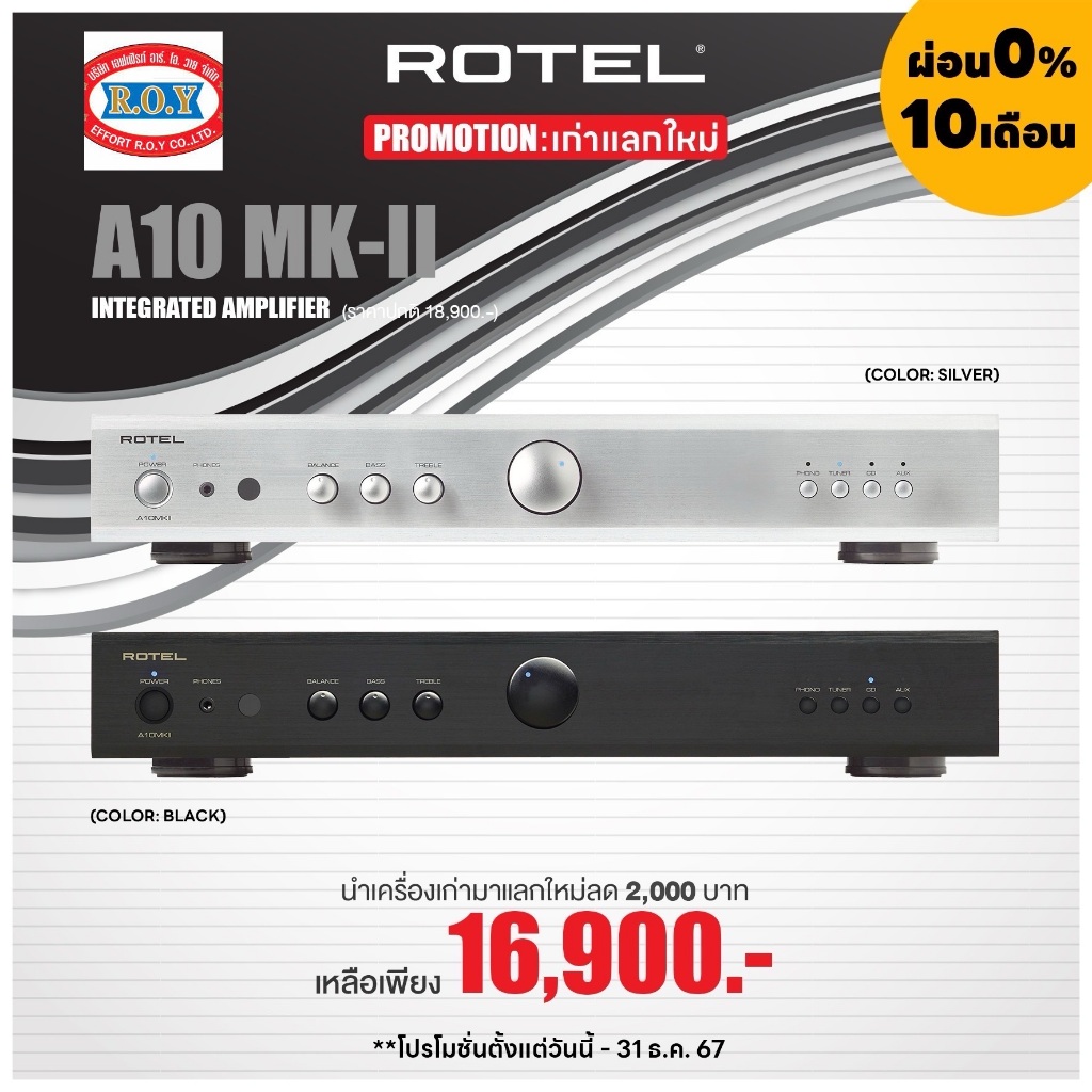 Rotel A10 MKII  Stereo integrated amplifier  50w