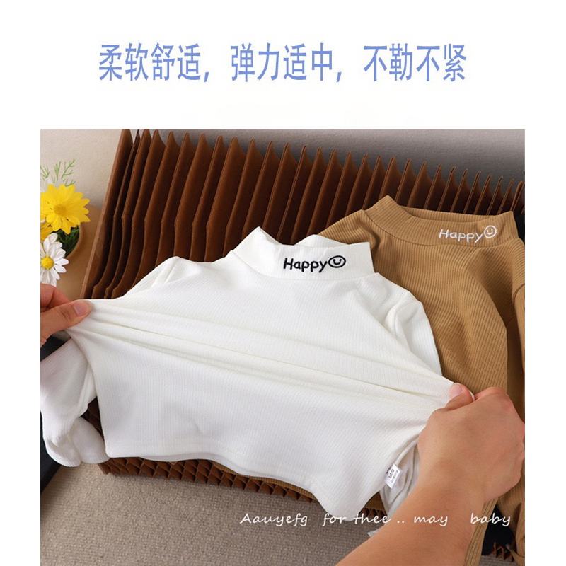 เสื้อกันแขนยาวเด็ก 🇹🇭พร้อมส่งในไทย🇹🇭 เสื้อคอเต่า เสื้อกันหนาว ใส่สบาย ผ้านิ่มผ้ายืด HAPPYยิ้ม ICY - รูปที่ 5