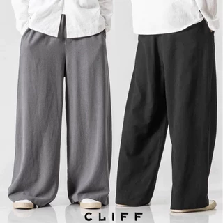 CLIFF กางเกงขายาวผู้ชาย รุ่นขากว้าง จี้ ลำลอง แบบหลวม เพิ่มขนาดใหญ่ แมทช์ลุคง่าย