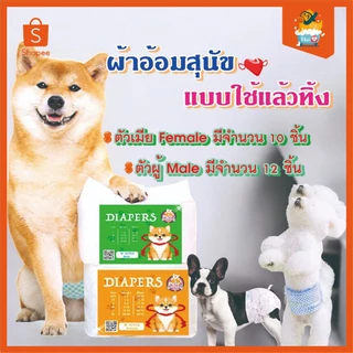 Thai.th ผ้าอ้อมสุนัข  แบบใช้แล้วทิ้ง ชายและหญิง ชุดอุปกรณ์สำหรับสัตว์เลี้ยง ราคาต่อ 1 ถุง DokiDoki