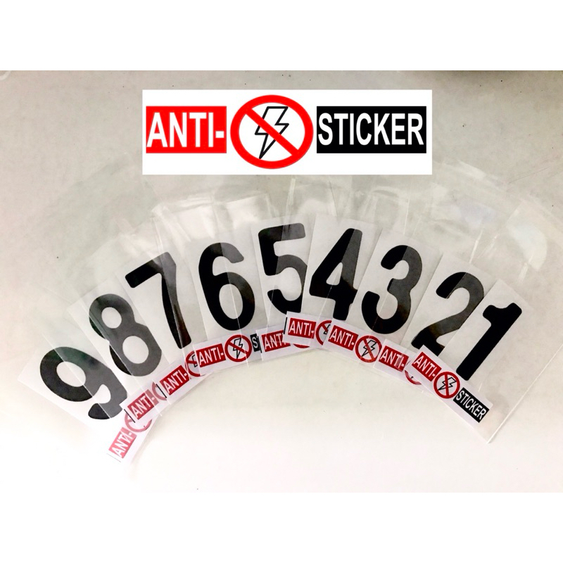 สติ๊กเกอร์ล่องหน Antiflash แบบตัวเลขสีดำ