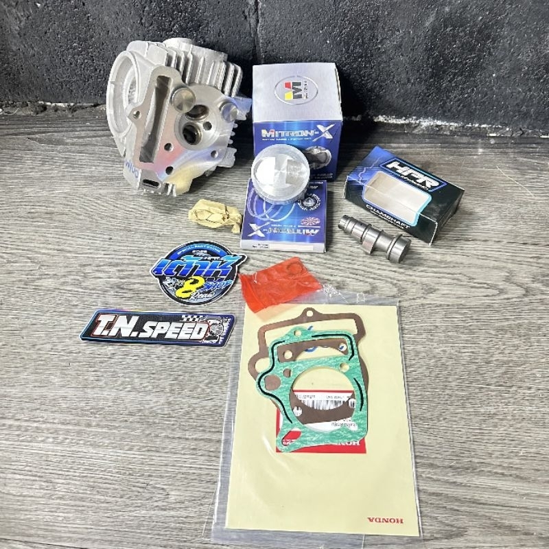 ชุดฝาสูบเวฟ100/ดรีม100/เวฟ110คาบู ลูก53/54/55/56/57 ฝาสูบทำวาล์วโต w100/w110คาบู/Dream100 ลูก53-57มิ