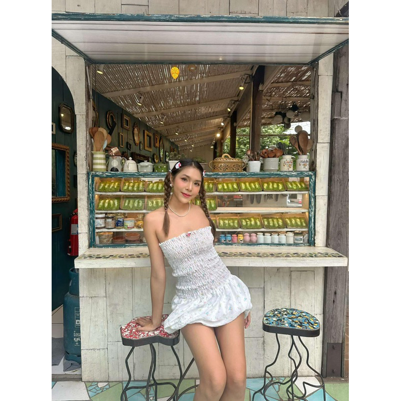 mini dress บอลลูน ลายดอกไม้