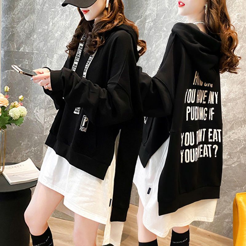 เสื้อแขนยาวฮู้ดแบบสวม {อก 52 นิ้ว} Oversize มีกระเป๋าหน้า สกรีนลายด้านหลัง ผ้าคอตตอล  B86