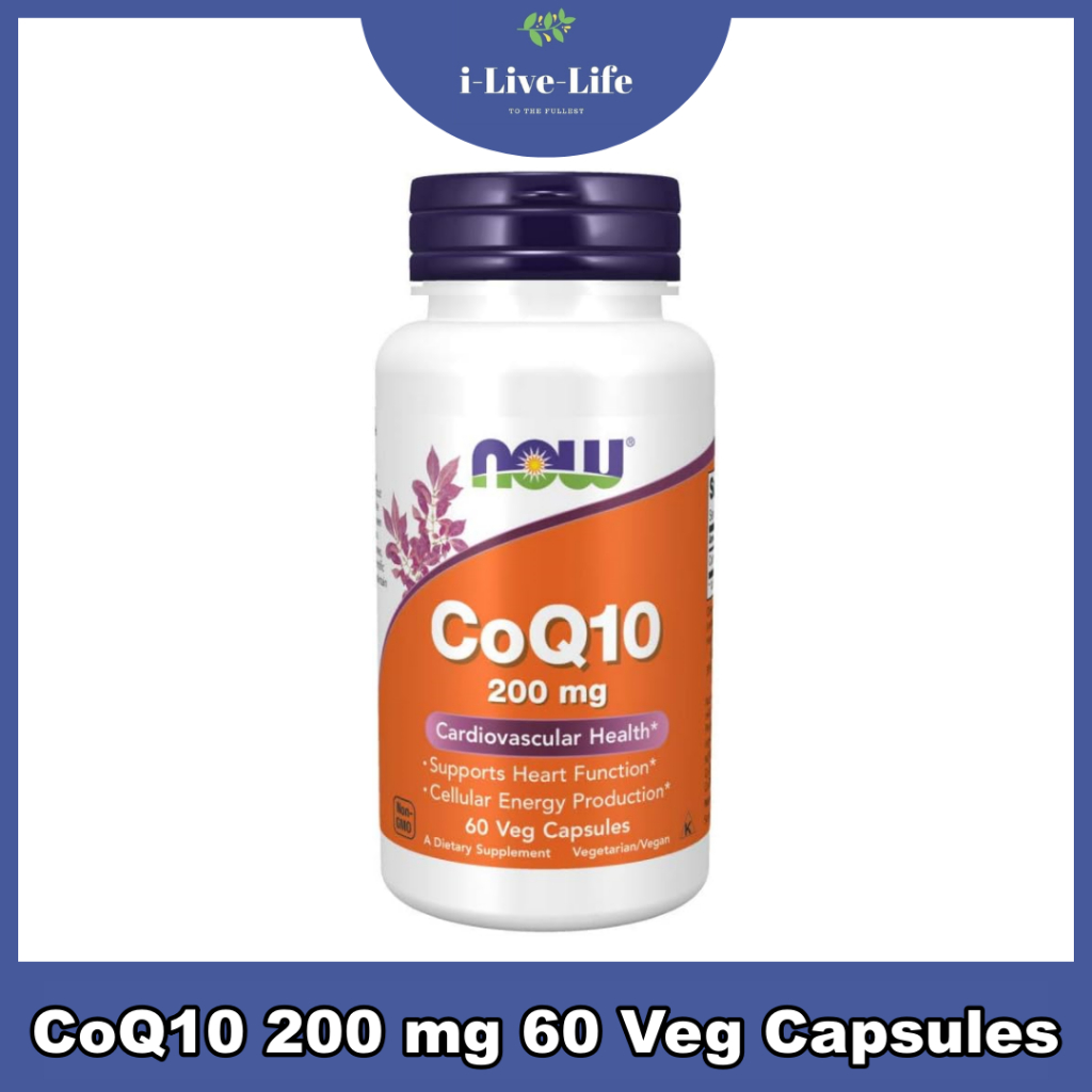 โคคิวเท็น CoQ10 200 mg 60 Veg Capsules - NOW Foods