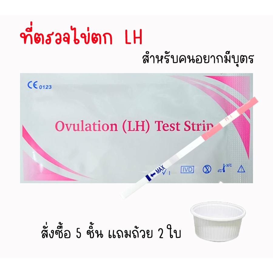 ที่ตรวจไข่ตก LH หาวันตกไข่ จุ่ม 1 ชิ้น ไม่ระบุชื่อสินค้าบนกล่อง
