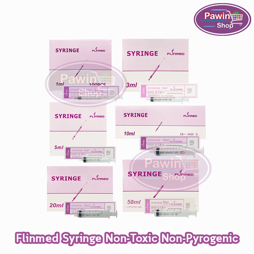 Flinmed Syringe ไซริงค์ กระบอกฉีดยา หลอดฉีดยา ไม่มีเข็ม 1,2,3,5,10,20,50 ml. (1 กล่อง) CC 3XXX ล้างจมูก ป้อนยา Nipro