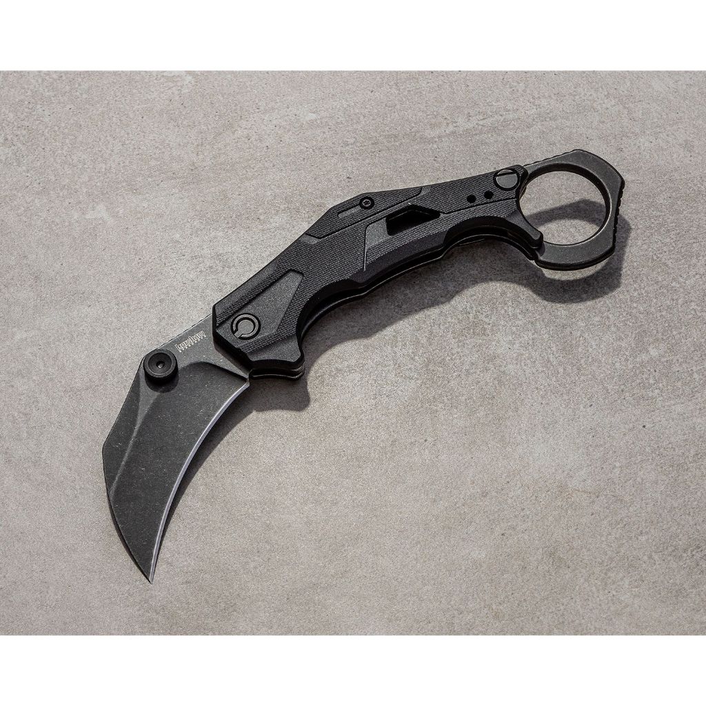 มีดพับ คารัมบิท Kershaw Outlier Assisted Karambit Knife Black GRN (8Cr13Mov 2.5" Black Stonewash)