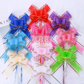 (100 เส้น)ริบบิ้น 5 cm โบว์รูดผีเสื้อ โบว์ติดของขวัญ โบว์ผูกสังฆทาน ของชำร่วย ของรับไหว้