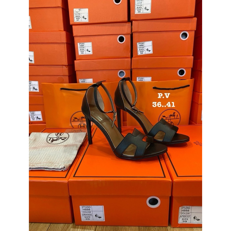 มาใหม่🔥รองเท้าส้นสูง H ส้นเข็ม สูง8cm งานHi end 1:1 (size36-41)แถมกล่อง