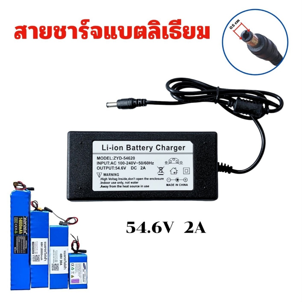 (สต็อกในไทย)  สายชาร์จแบตลิเธียม 48V // D