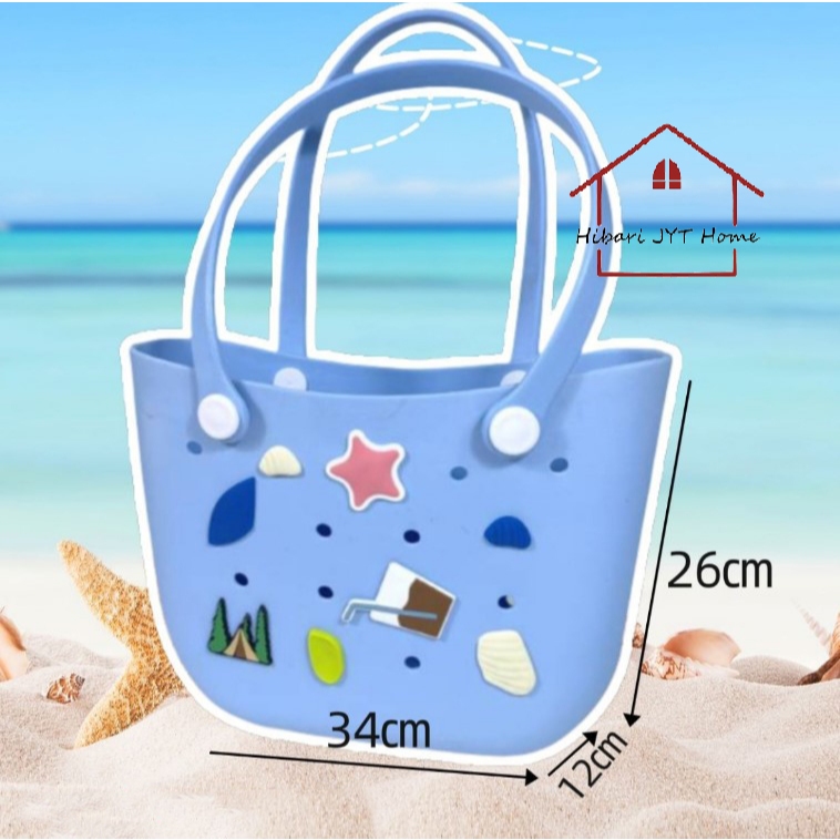 กระเป๋าสะพายไหล่ สะพายข้าง กระเป๋าชายหาด EVA มีรู สำหรับใส่จิบิ ตกแต่ง diy